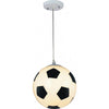 Childrens Lighting Chrome Metal & Glass Football Ball