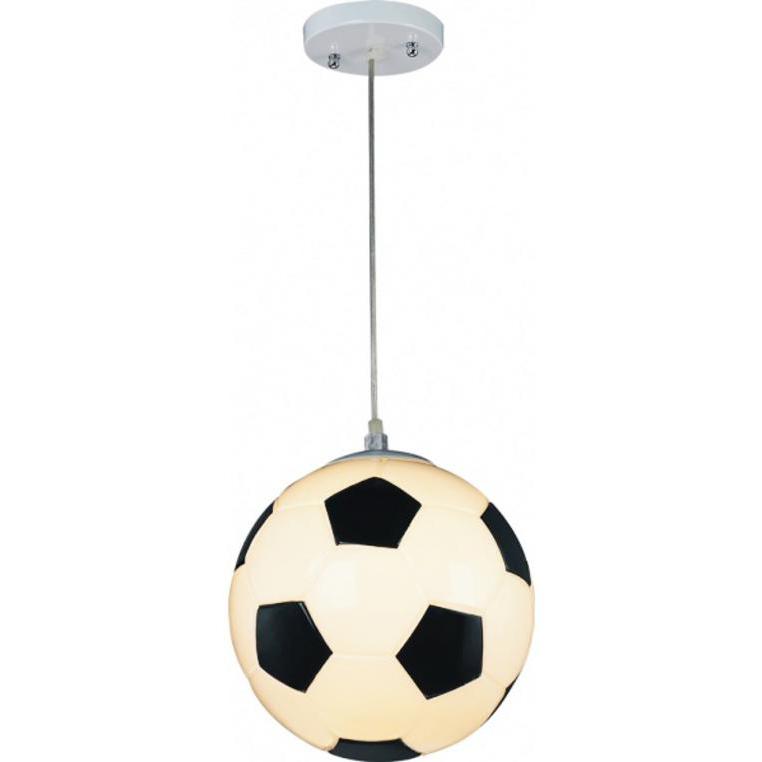 Childrens Lighting Chrome Metal & Glass Football Ball
