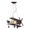 Childrens Lighting Brown Metal & Glass Plane