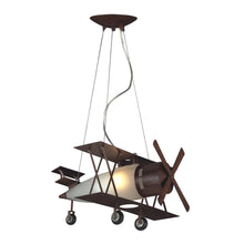 Childrens Lighting Brown Metal & Glass Plane