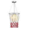 Childrens Lighting Chrome Metal & Glass Basket Hoop