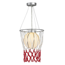 Childrens Lighting Chrome Metal & Glass Basket Hoop