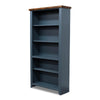5-Shelf Blue and Brown Finish Solid Wood Bookshelf