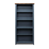 5-Shelf Blue and Brown Finish Solid Wood Bookshelf