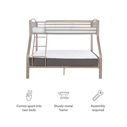 Twin over Full Pewter Bed