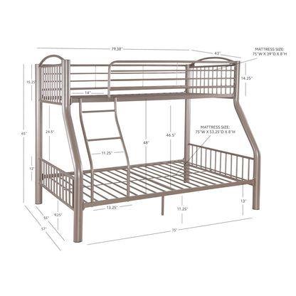Twin over Full Pewter Bed