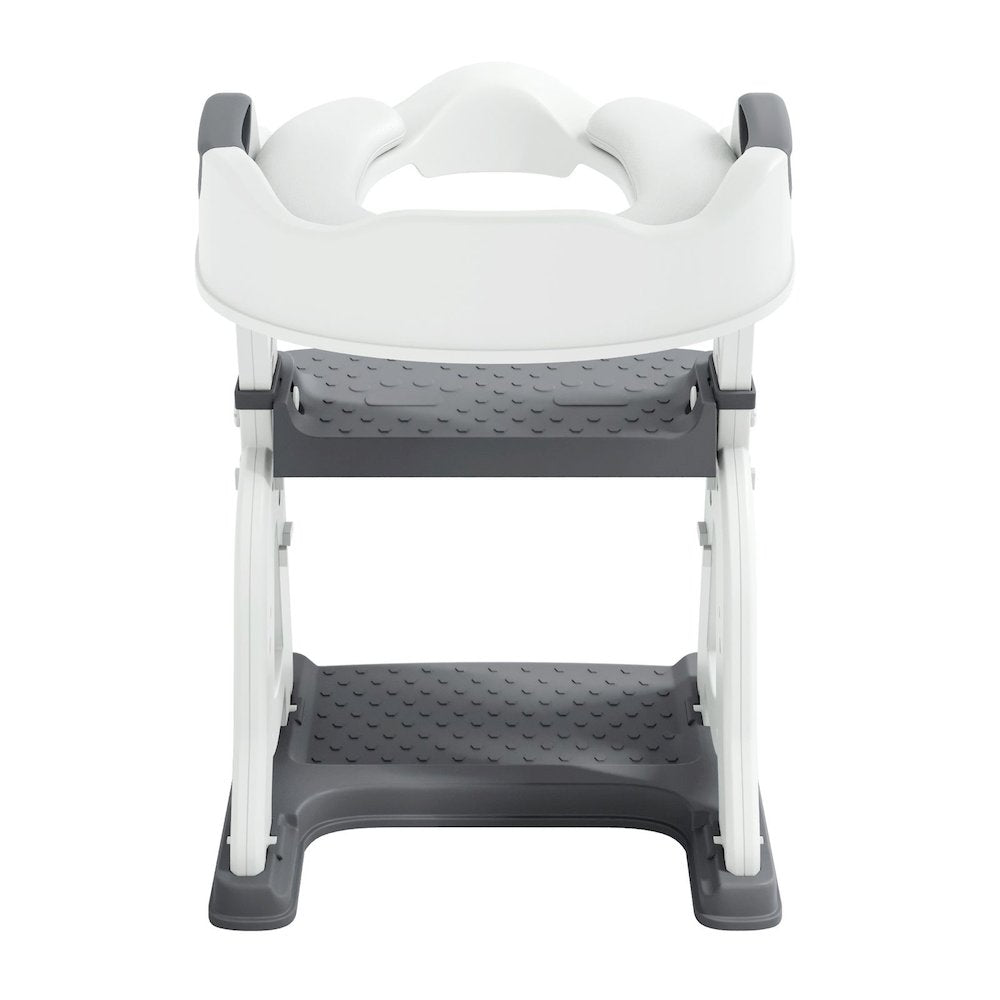 Toddler Potty Training Seat with Step Stool Ladder, Foldable, Grey
