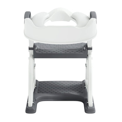 Toddler Potty Training Seat with Step Stool Ladder, Foldable, Grey