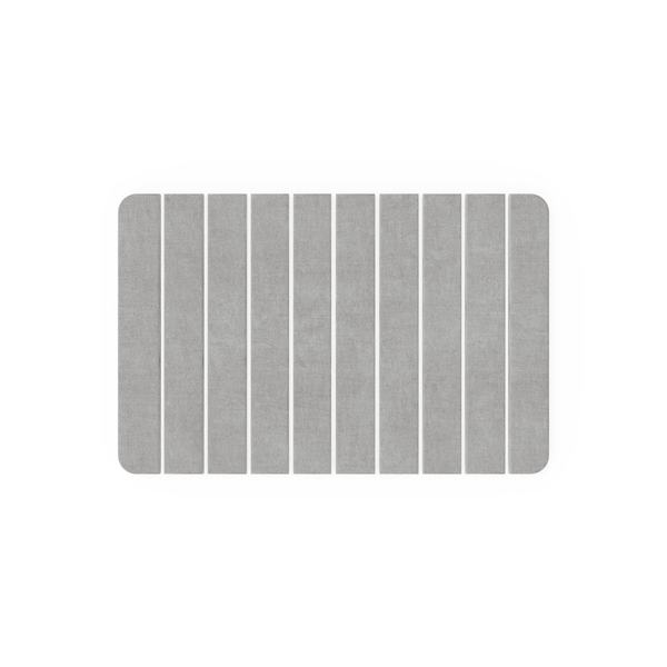 Diatomite Quick-Dry Stone Medium 24" x 15" Kitchen Floor Mat in Gray