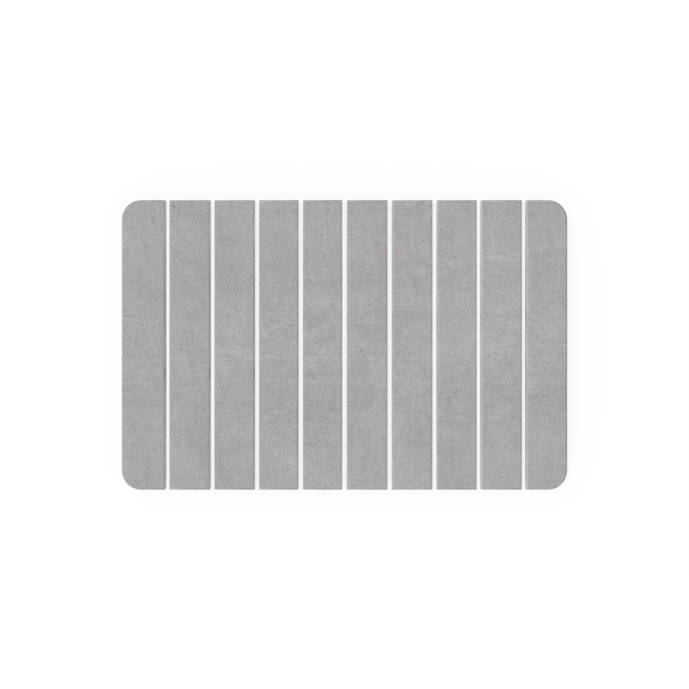Diatomite Quick-Dry Stone Medium 24" x 15" Kitchen Floor Mat in Gray