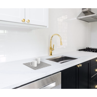 Super Absorbent Diatomite Stone Kitchen Drying Mat - Gray, Small