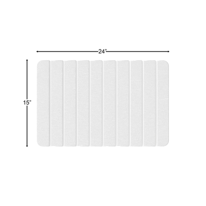 Diatomite Quick-Dry Stone Medium 24" x 15" Kitchen Floor Mat in White