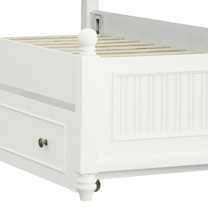 Savannah Full Poster Bed with Trundle - White Finish