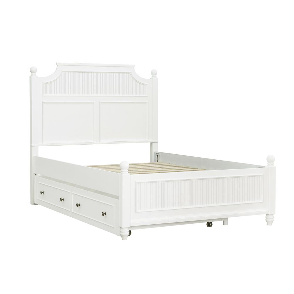 Savannah Full Poster Bed with Trundle - White Finish