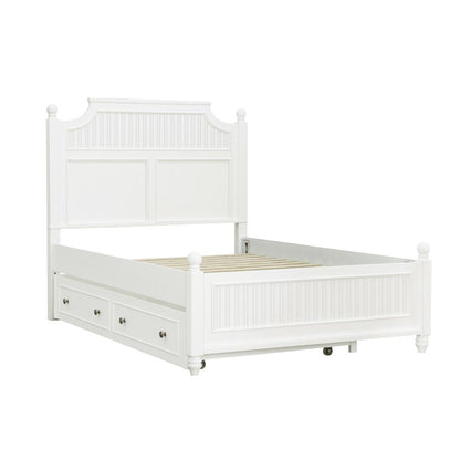 Savannah Full Poster Bed with Trundle - White Finish