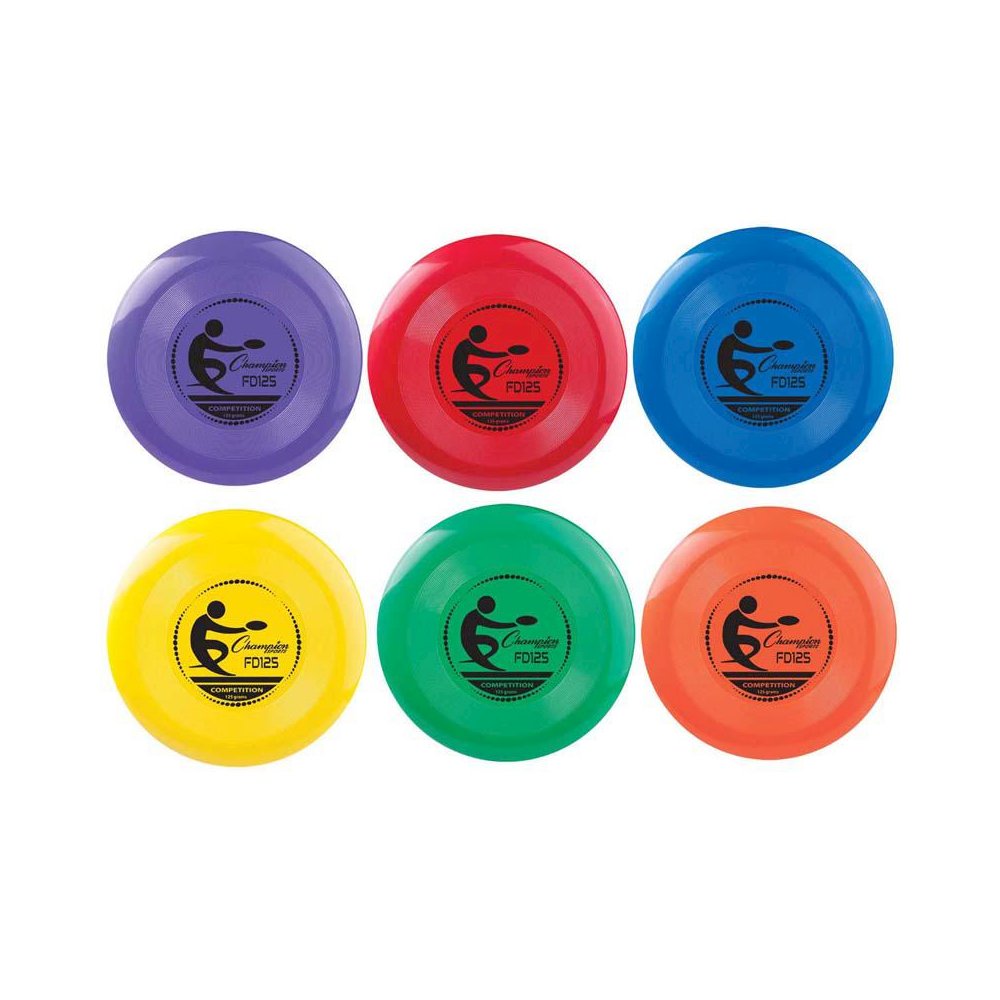 Plastic Disc, 125g, Assorted Colors, Pack of 6