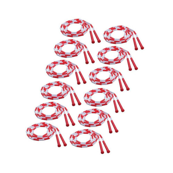 Plastic Segmented Jump Rope 7', Red & White, Pack of 12