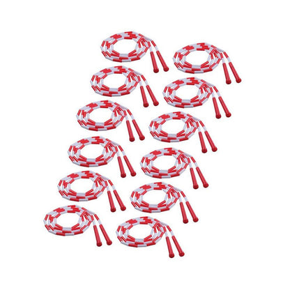 Plastic Segmented Jump Rope 7', Red & White, Pack of 12
