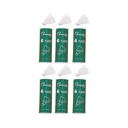 Plastic Indoor Shuttlecocks, 6 Per Pack, 6 Packs