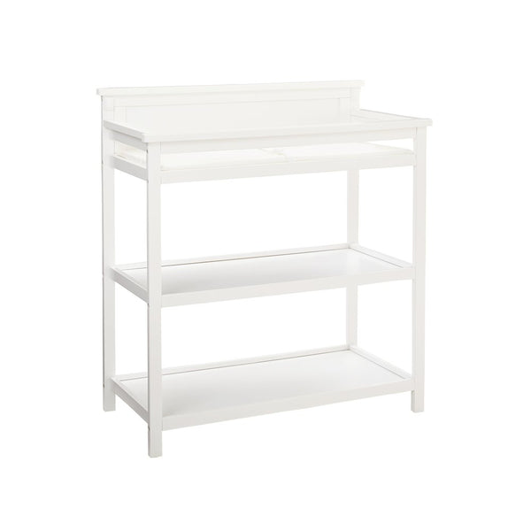 Westwood Design Emery Modern Style Wood Changer with Shelves/Pad in White