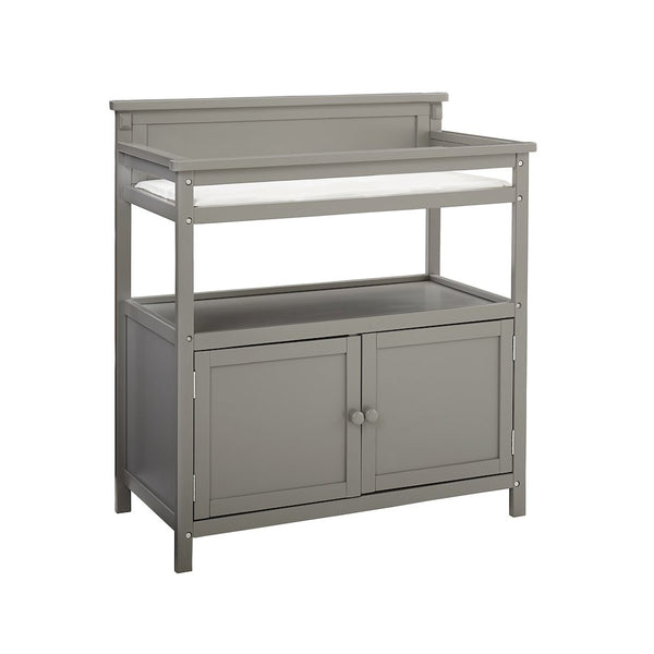 Westwood Design Emery Modern Style Wood Changer with Door/Pad in Gray
