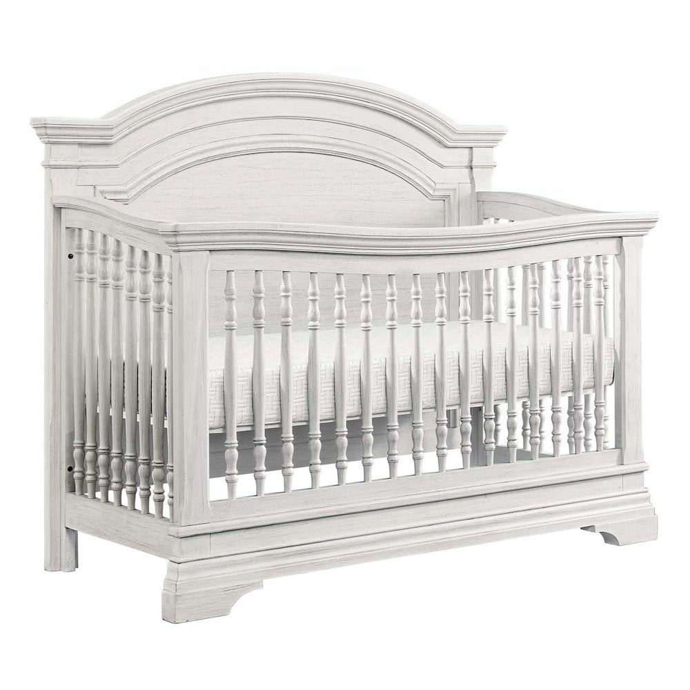 Westwood Design Olivia Traditional Wood Arch Convertible Crib in Brushed White