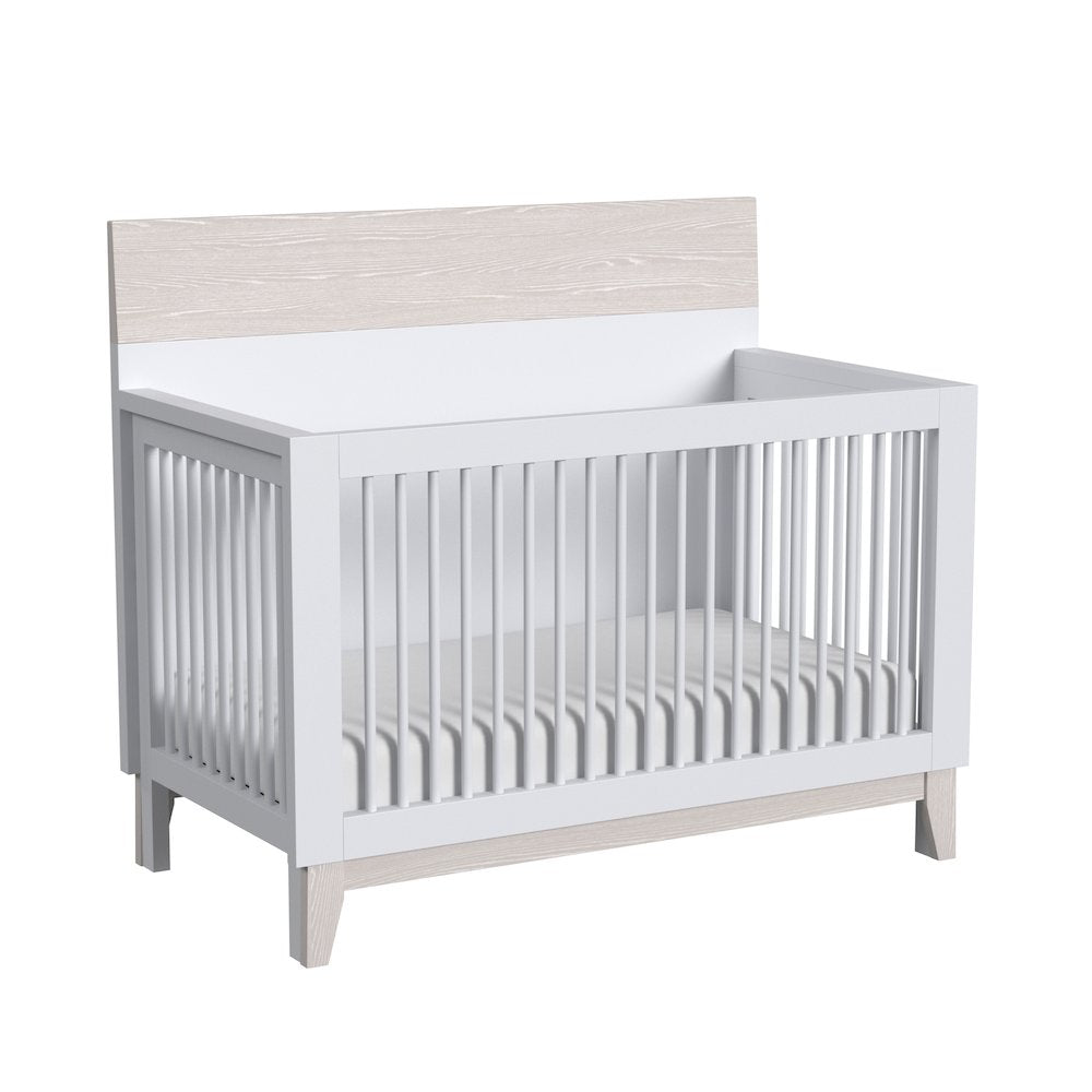 Westwood Design Rowan Modern Wood Convertible Crib in Ash Linen White Finish