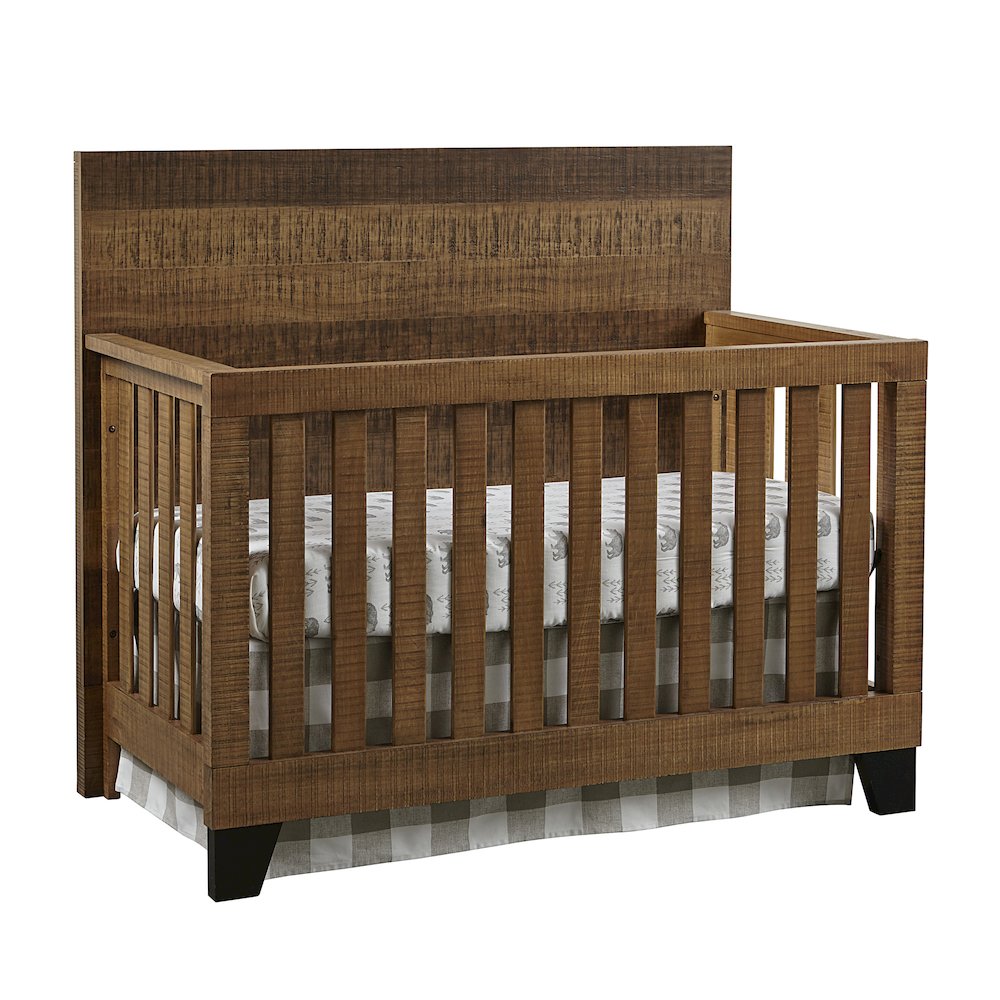 Westwood Design Urban Rustic Transitional Wood Convertible Crib in Brushed Wheat