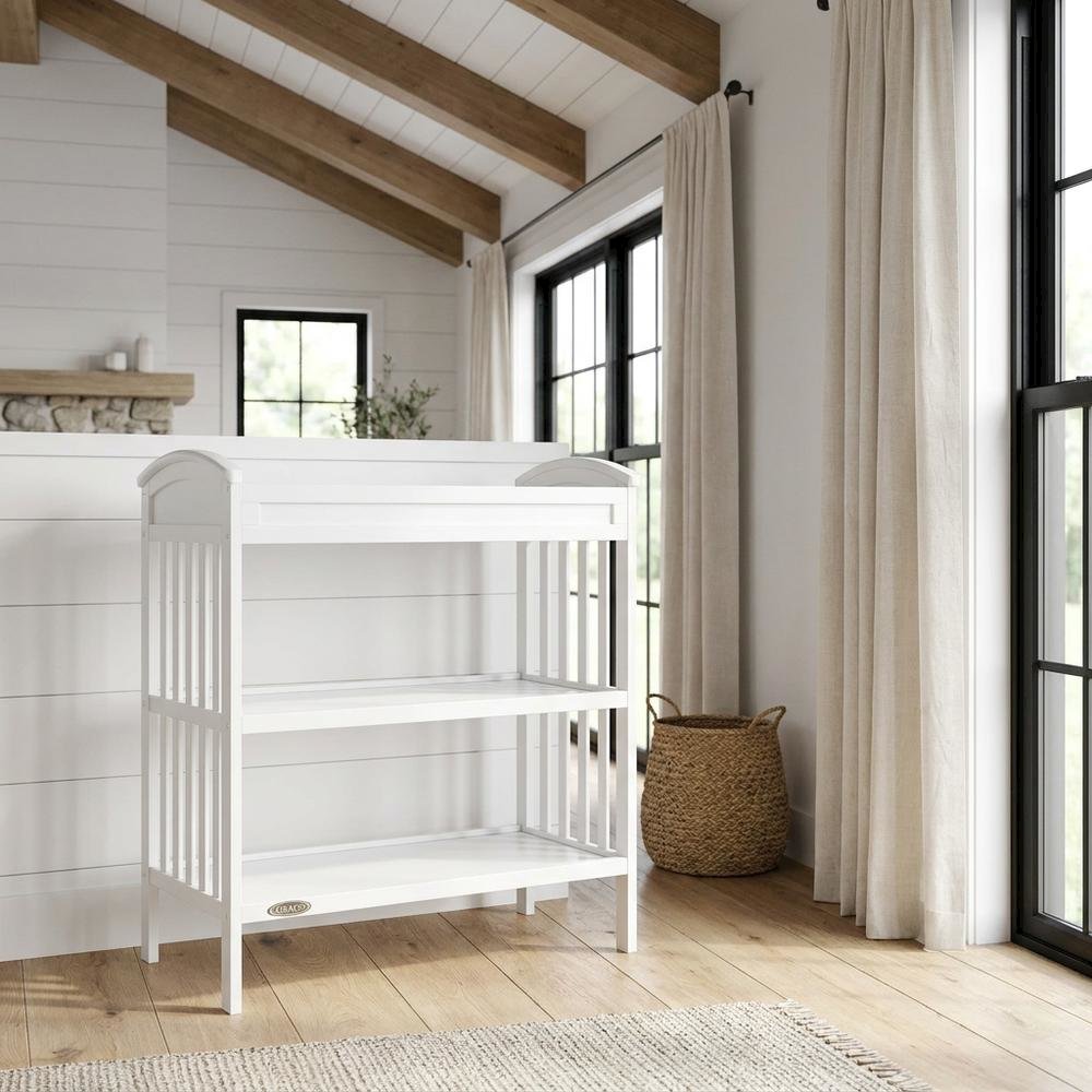 Graco Benton Changing Table with Bonus Water-Resistant Changing Pad - White