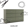 Brookside 6-Drawer Dresser- Olive