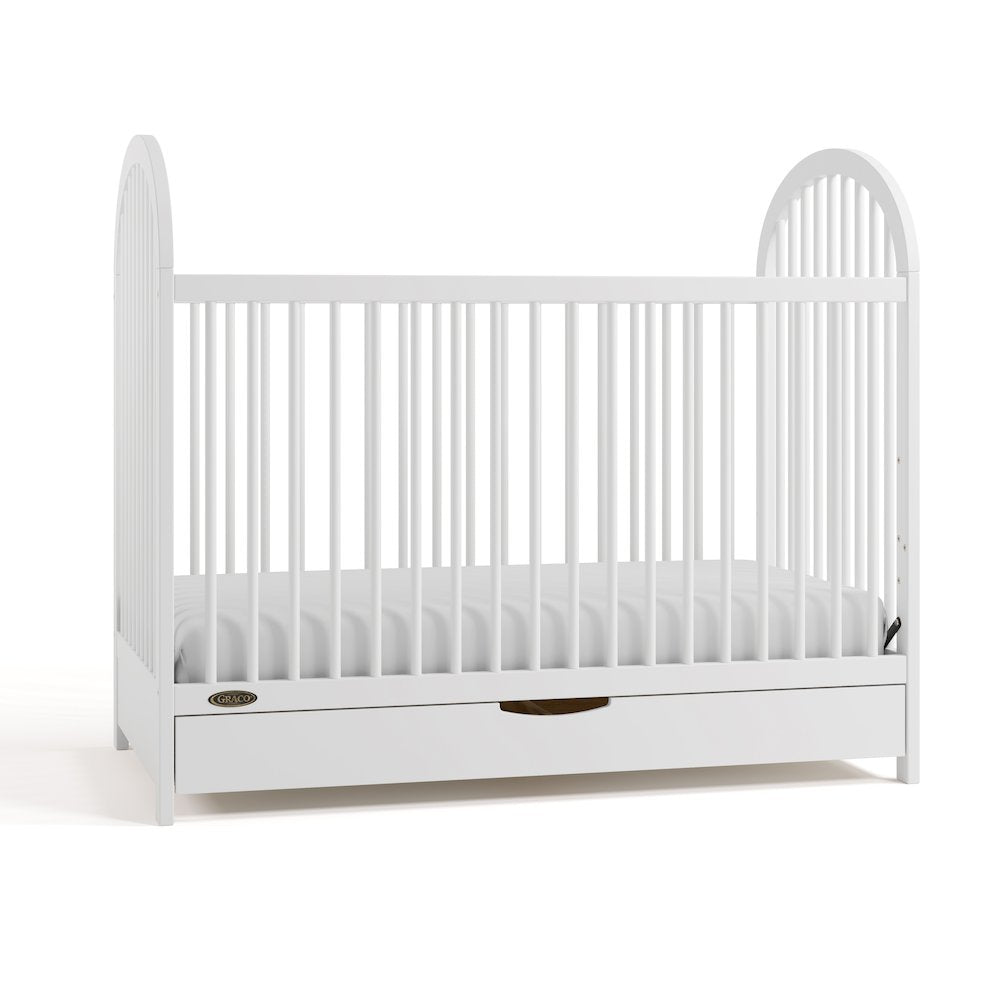 Olivia 3-In-1 Convertible Crib With Drawer-White