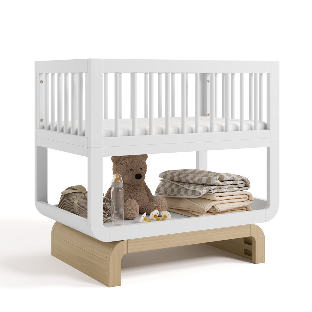 Santorini Deluxe 3-in-1 Convertible Bassinet - White/Driftwood