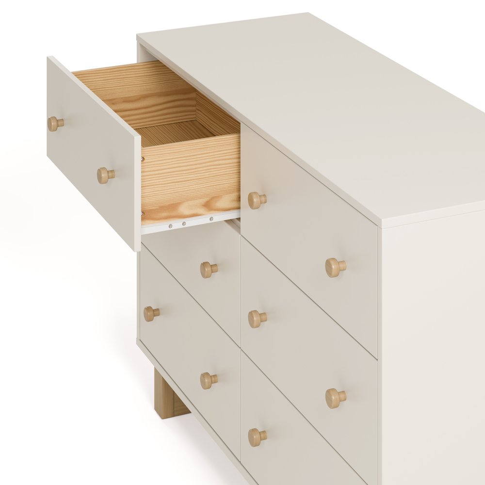 Texas 6 Drawer Dresser-Frosted Oat/Driftwood