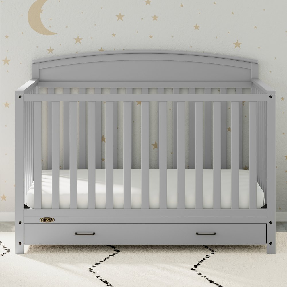 Graco Benton 5-in-1 Convertible Crib with Drawer (Pebble Gray)