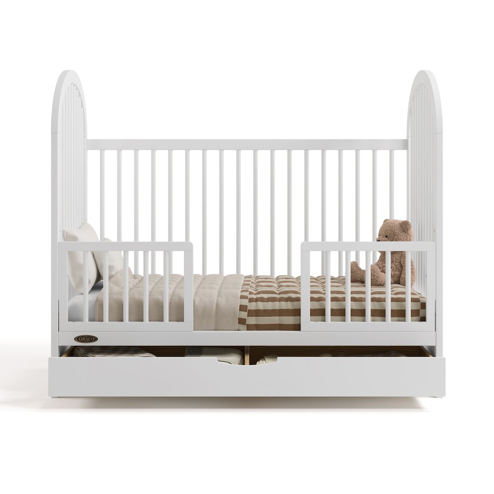 Olivia 3-In-1 Convertible Crib With Drawer-White