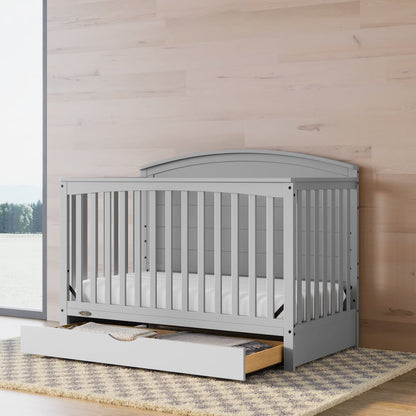 Graco Bellwood 5-in-1 Convertible Crib with Drawer (Pebble Gray)