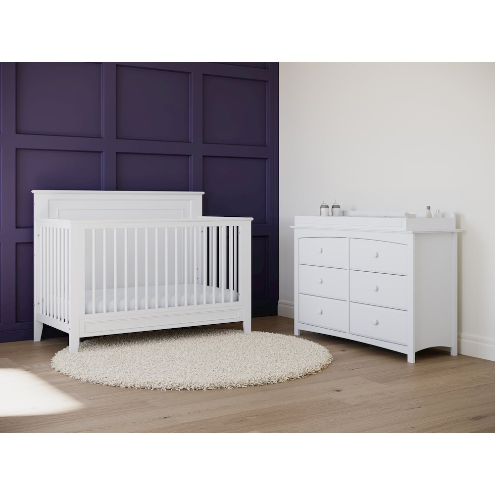 Solstice 5-in-1 Convertible Crib - White