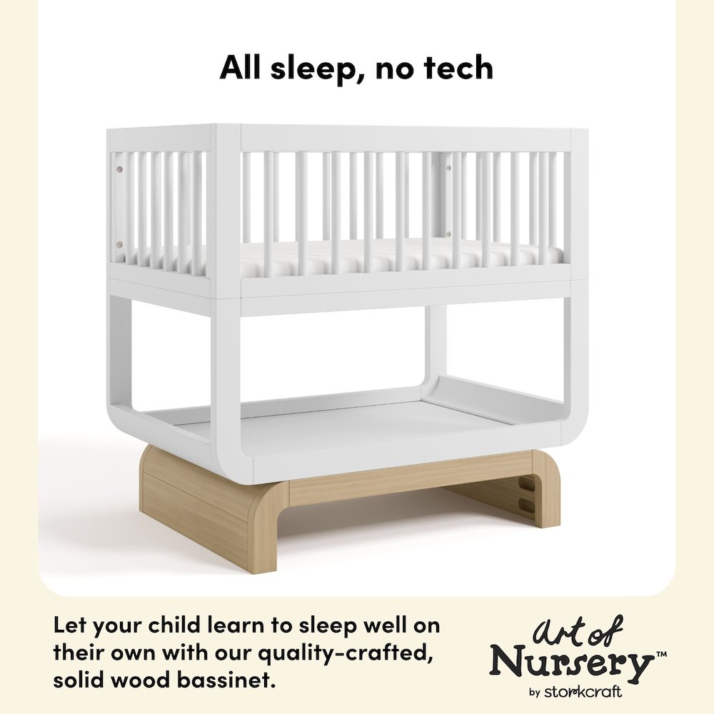 Santorini Deluxe 3-in-1 Convertible Bassinet - White/Driftwood