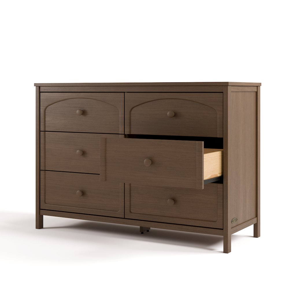 Olivia 6 Drawer Dresser-Hazelnut