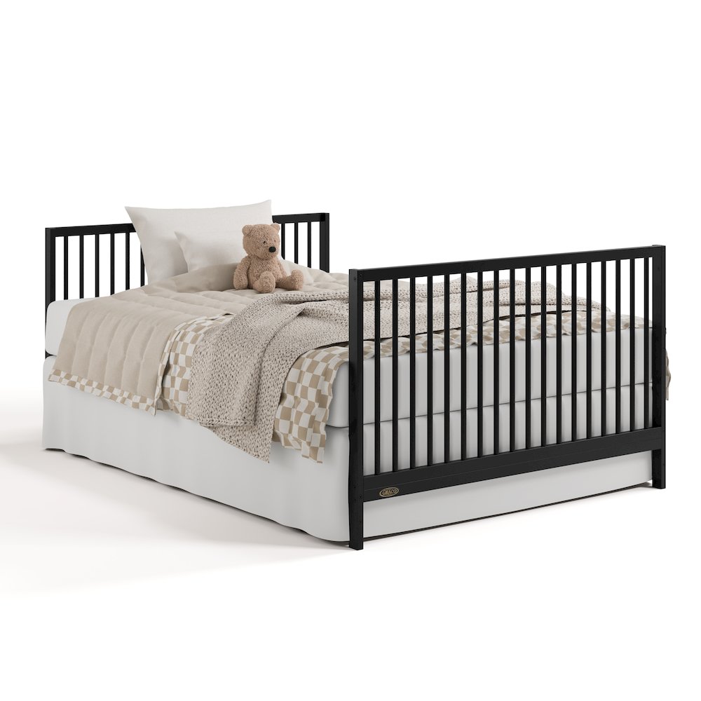 Teddi Convertible Crib & Changer-Black