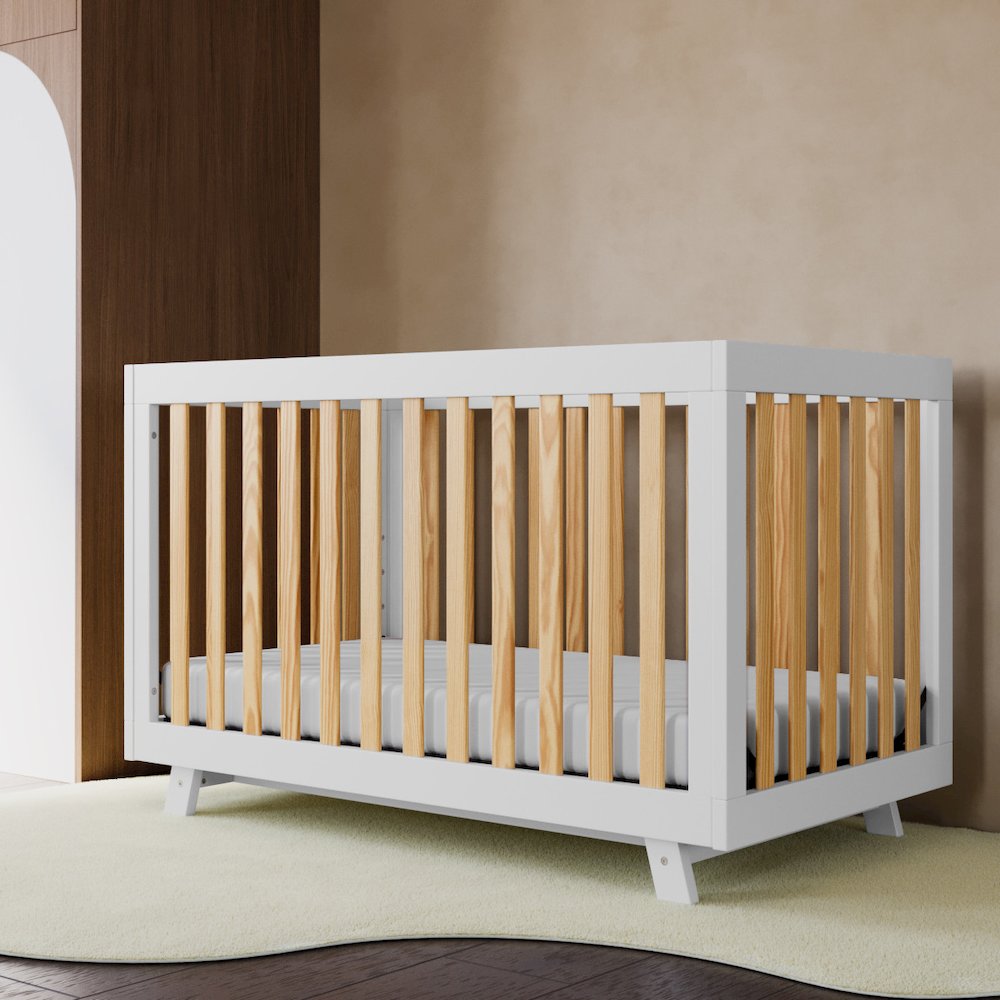 Storkcraft Beckett 3-in-1 Convertible Crib (White with Natural)