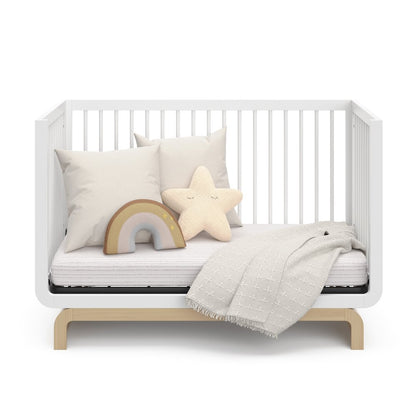 Storkcraft Santorini Deluxe 5-in-1 Convertible Crib, White With Driftwood