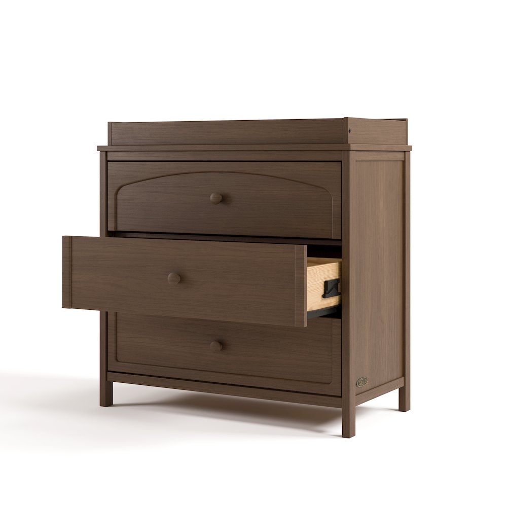 Olivia 3 Drawer Chest with Topper-Hazelnut