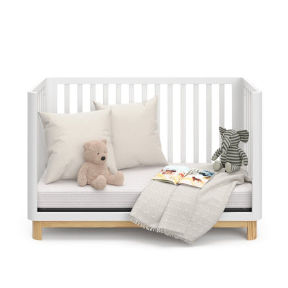 Storkcraft Santos 3-in-1 Convertible Crib (White with Natural)