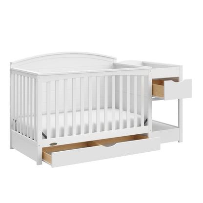 Graco Bellwood 5-in-1 Convertible Crib & Changer with Drawer (White)