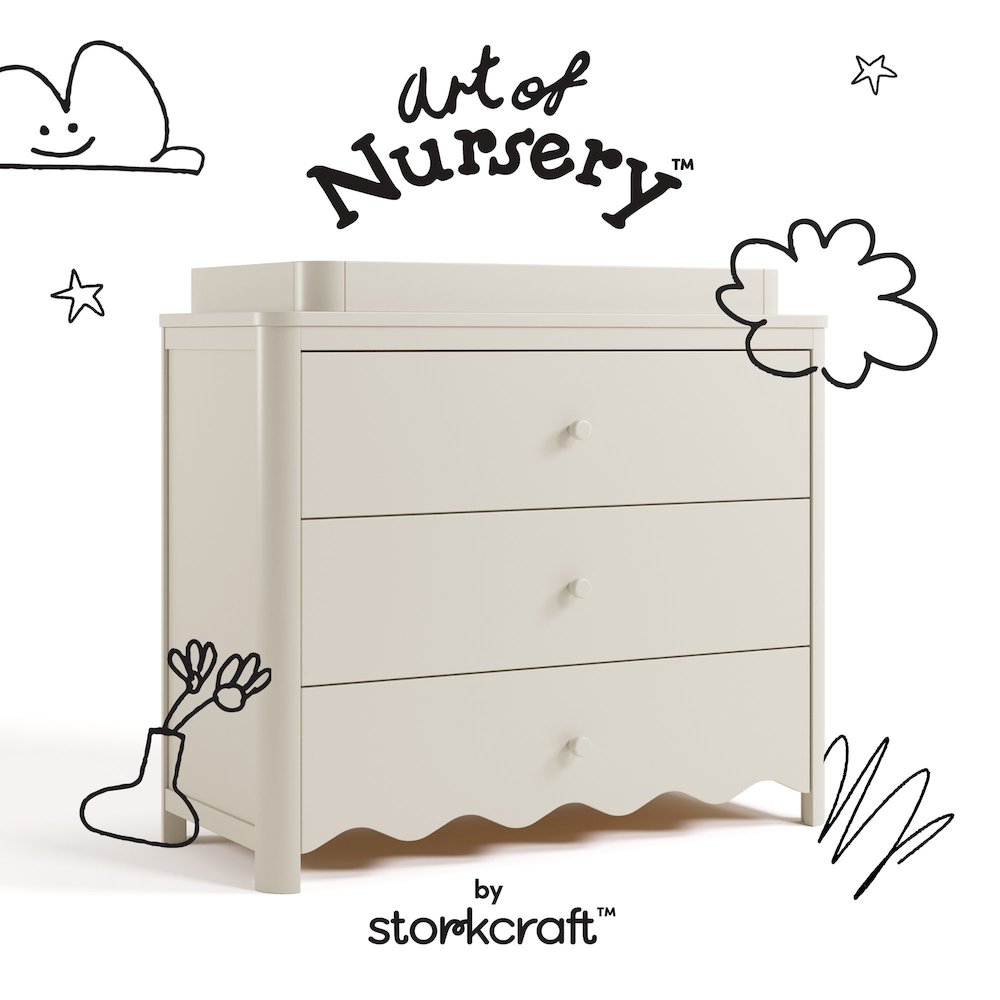Casablanca 3 Drawer Chest With Topper-Frosted Oat