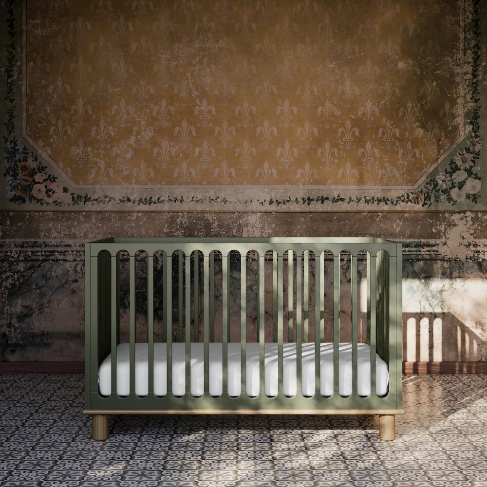 Sicily Convertible Crib- Olive/Driftwood