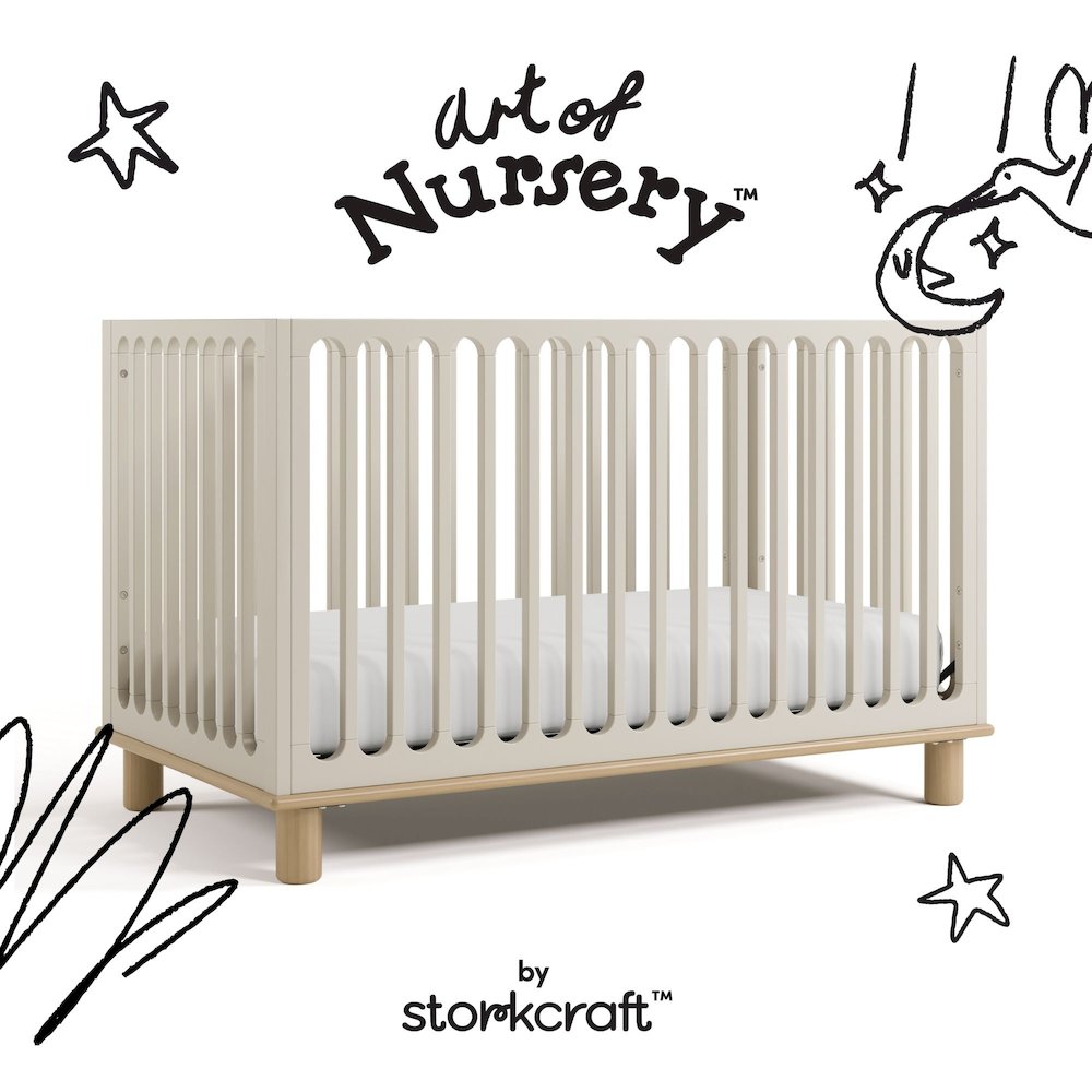 Sicily Convertible Crib- Frosted Oat/Driftwood