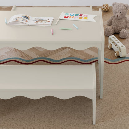 Casablanca Table & Bench Set-Frosted Oat