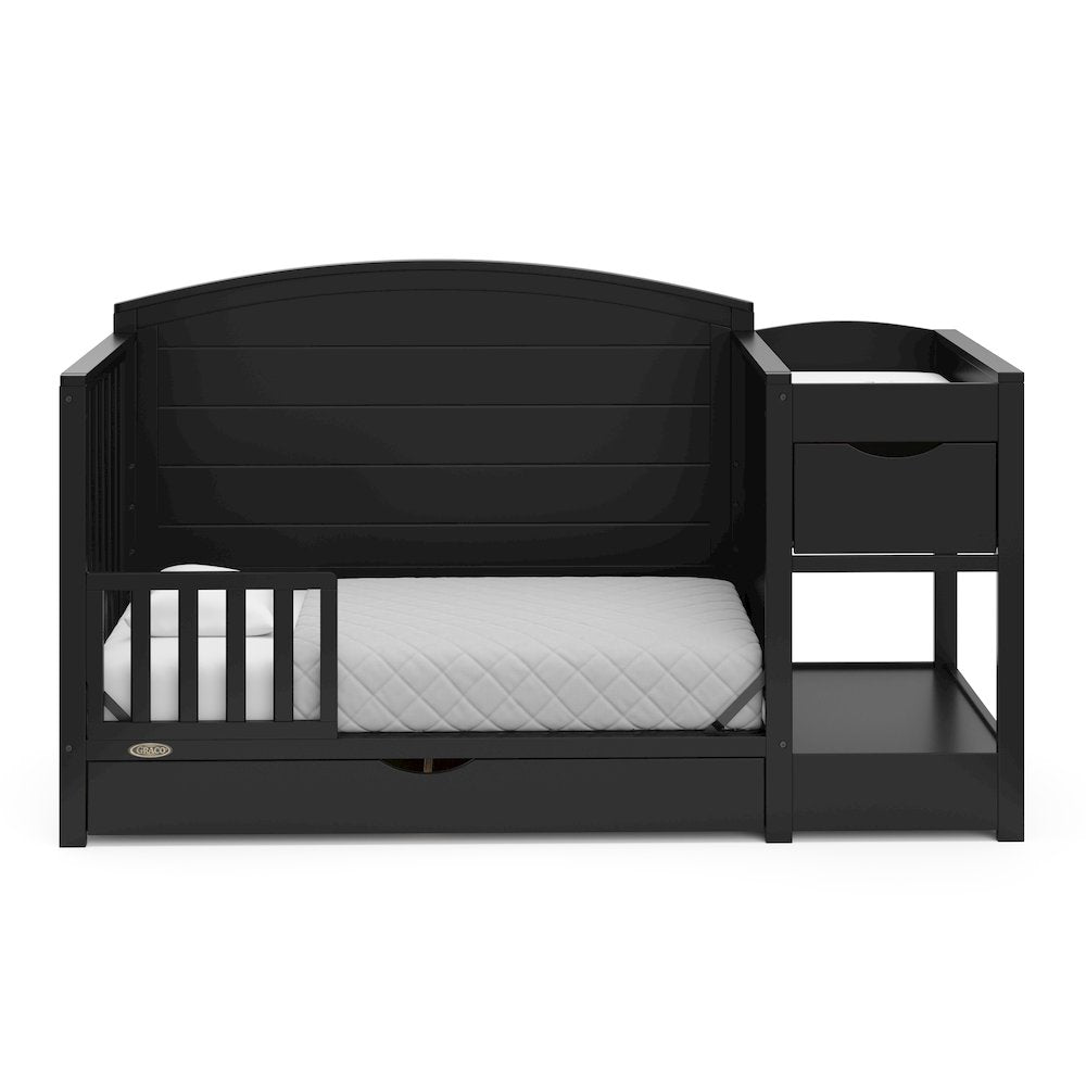 Graco Bellwood 5-in-1 Convertible Crib & Changer with Drawer (Black)
